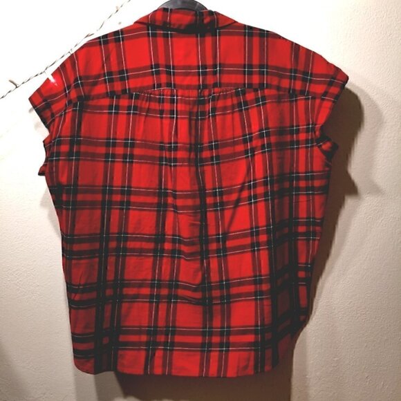 Madewell Women's L Plaid Red Cotton Country Shirt - Picture 8 of 11